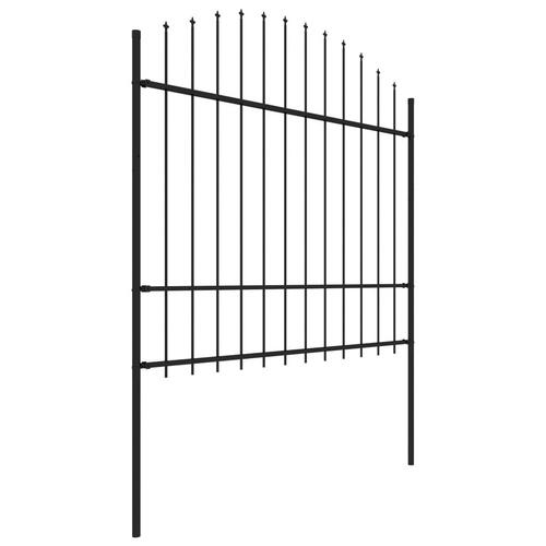 Havehegn med spydtop (1,5-1,75) x 3,4 m sort stål