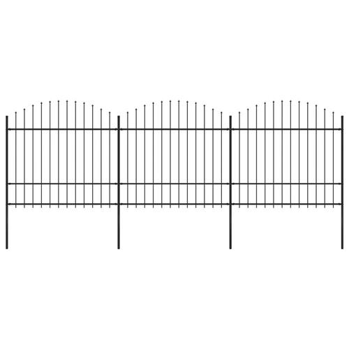 Havehegn med spydtop (1,5-1,75) x 5,1 m sort stål