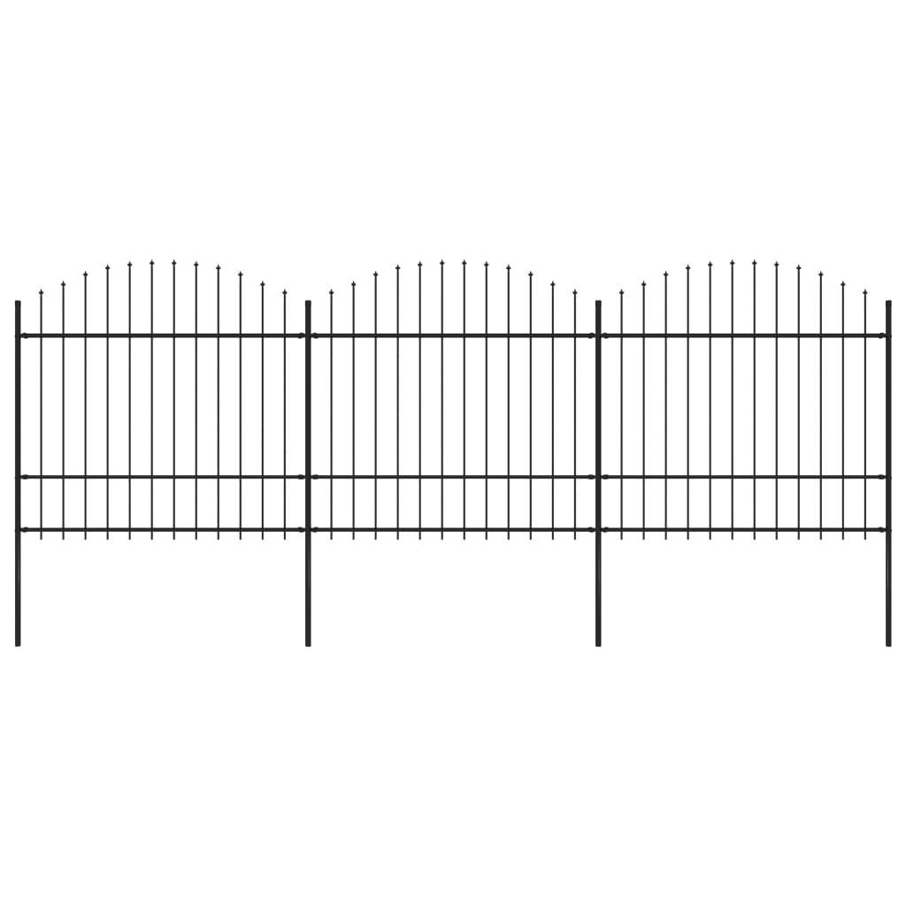 Havehegn med spydtop (1,5-1,75) x 5,1 m sort stål