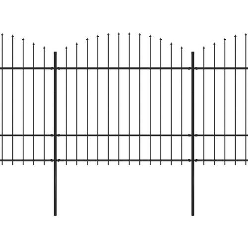 Havehegn med spydtop (1,5-1,75) x 5,1 m sort stål