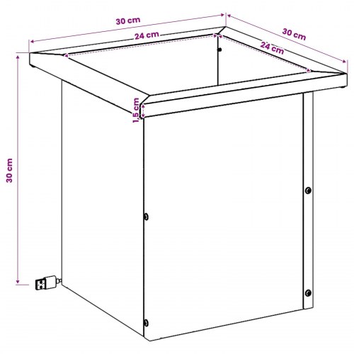Plantekasser med LED 2 stk. - olivengrøn 30 x 30 x 30 cm