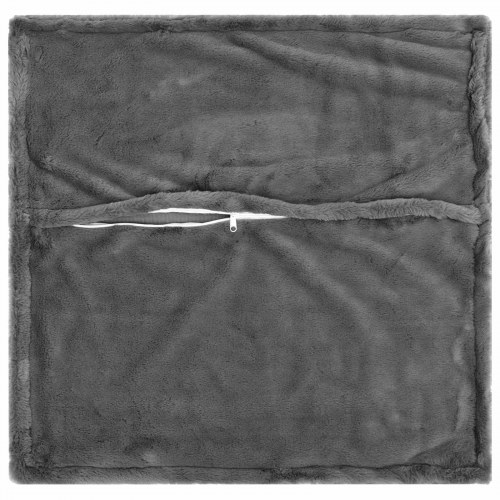 Pudebetræk HOUTEN 6 stk. mørkegrå 50 x 50 cm faux kaninpels