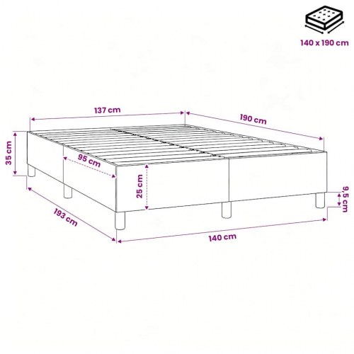 Boxspring sengeramme grøn 140 x 190 cm - stof