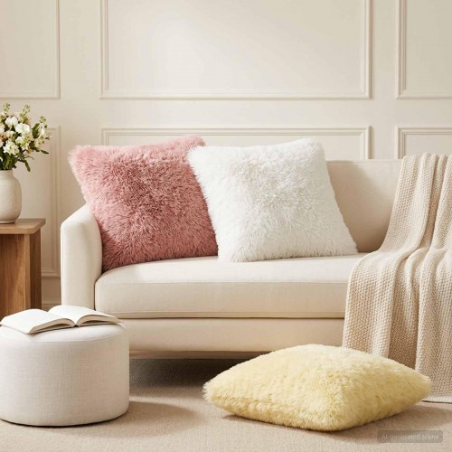 Pudebetræk HEERLEN 6 stk. lyserød 45 x 45 cm i PV fleece
