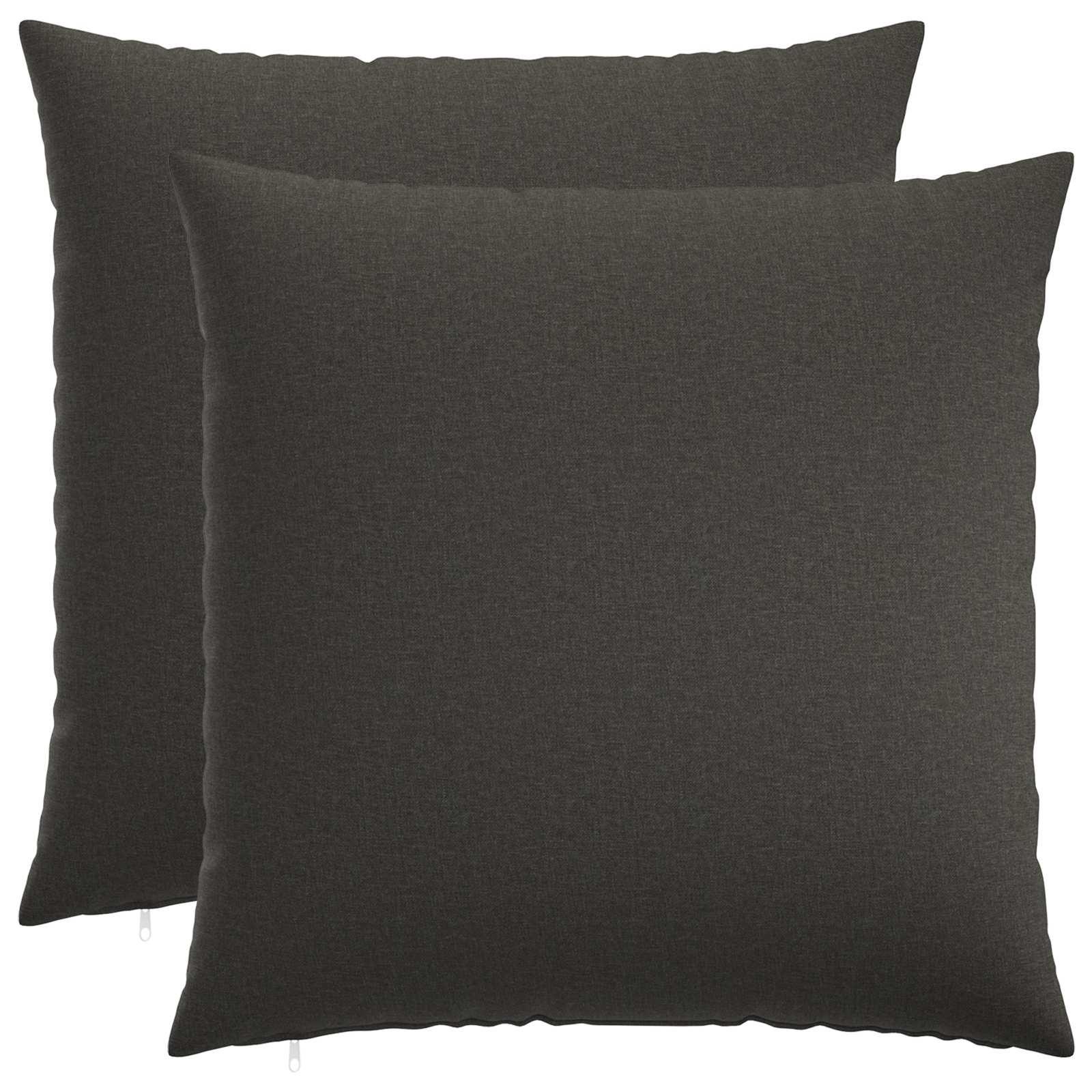 Pudebetræk 2 stk. HEERLEN mørkegrå 80 x 80 cm i polyester med lynlås