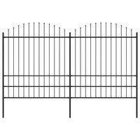 Havehegn med spydtop (1,75-2) x 3,4 m sort stål
