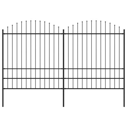 Havehegn med spydtop (1,75-2) x 3,4 m sort stål