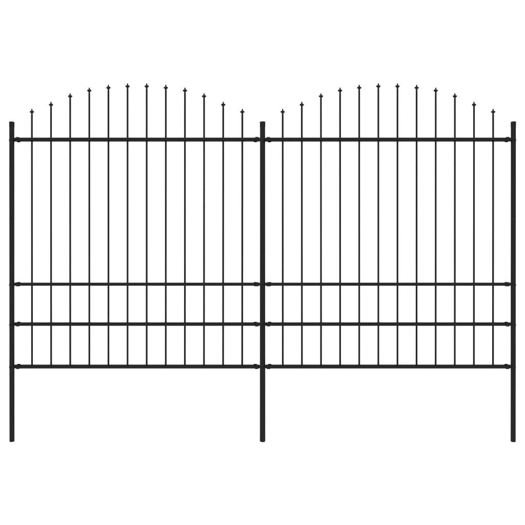 Havehegn med spydtop (1,75-2) x 3,4 m sort stål