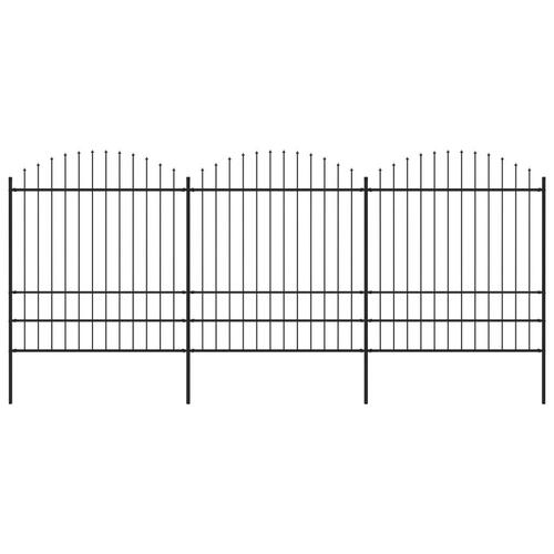 Havehegn med spydtop (1,75-2) x 5,1 m sort stål