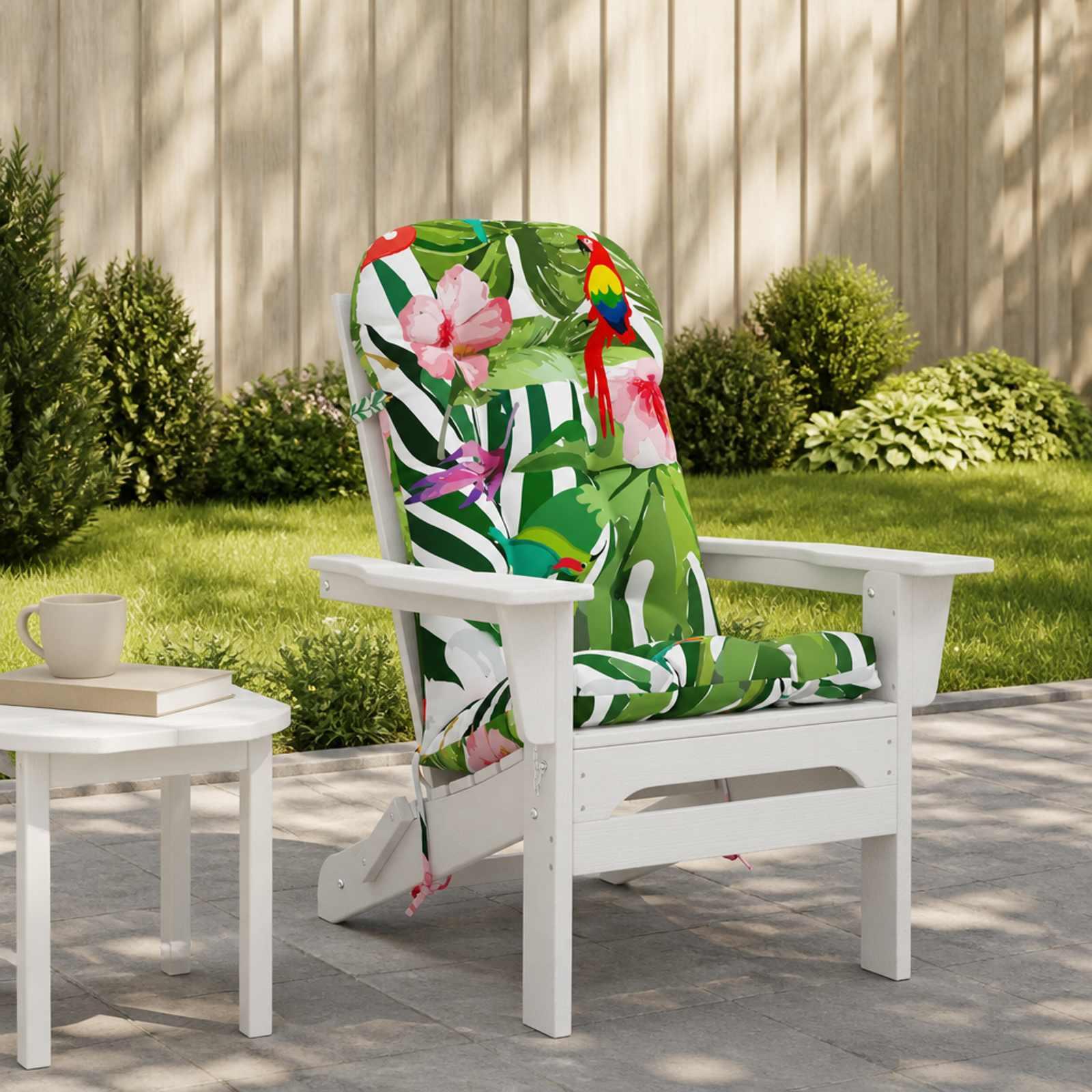Solstolspude PUTTEN i 100% polyester - flerfarvet 48 x 112 x 10 cm til indendørs og udendørs brug