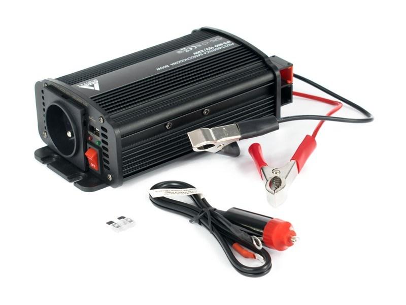 AZO Digital IPS-800U 12 V til 230 V strømomformer - 800 W max, 400 VA, Type E, USB
