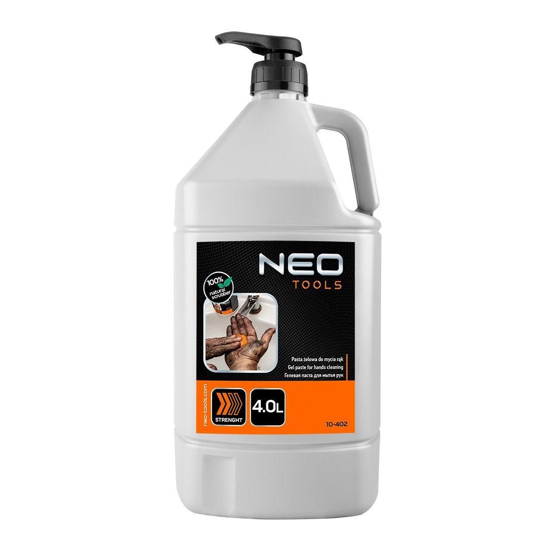 Neo Tools Gel, orange, håndvaskepasta til fjernelse af genstridigt snavs - 4 liters flaske med pumpe