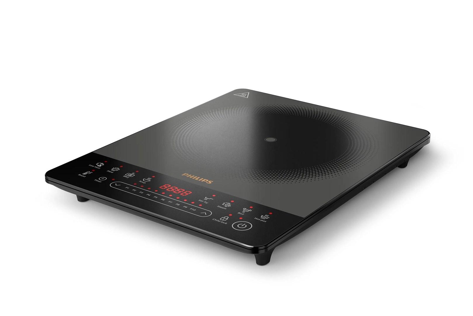 Philips 5000 series HD5850/90, Sort, Grå, Bordplade, 29.5 cm, Zone induktionskogeplade, Keramisk, 1 zone(s)