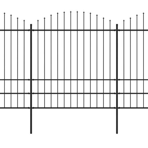 Havehegn med spydtop (1,75-2) x 10,2 m sort stål