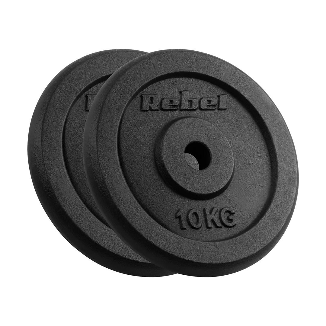 Rebel Active vægtskivesæt i støbejern 2 x 10 kg - 31 mm klassiske vægtskiver