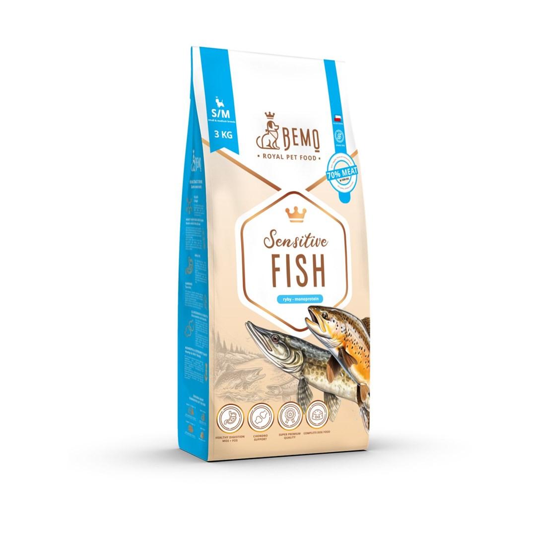 BEMO Sensitive Fish Small/Medium Mono tørfoder til voksne hunde, 3 kg