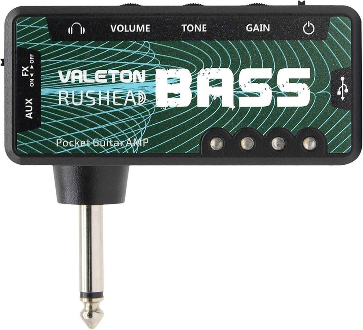 Valeton RH-4 Rushead Bass hovedtelefonforstærker til bas med AUX, Volume, Tone og Gain