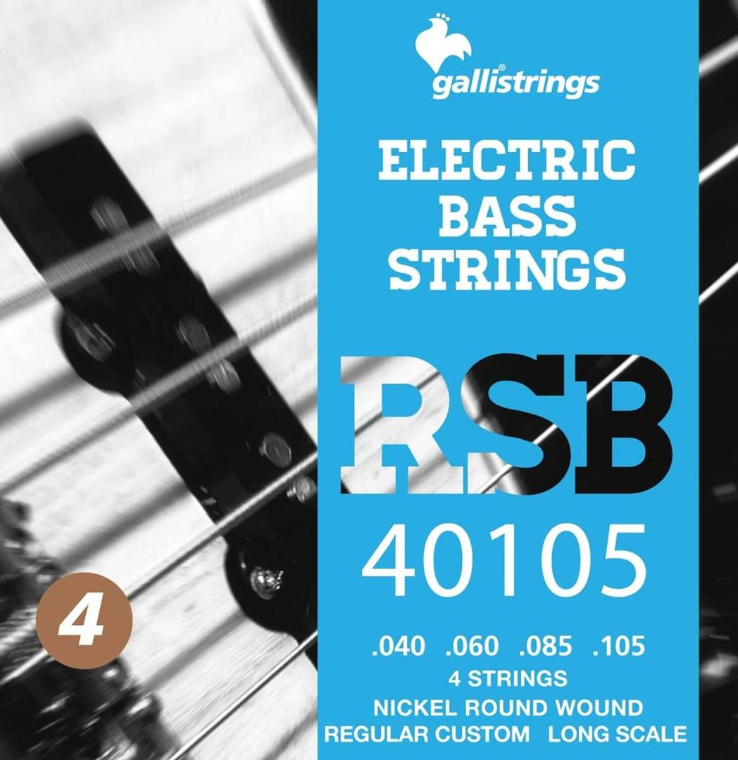 Galli RSB 40105 basstrenge til elbas, 4-strenget .040-.105 Nickel Round Wound Long Scale