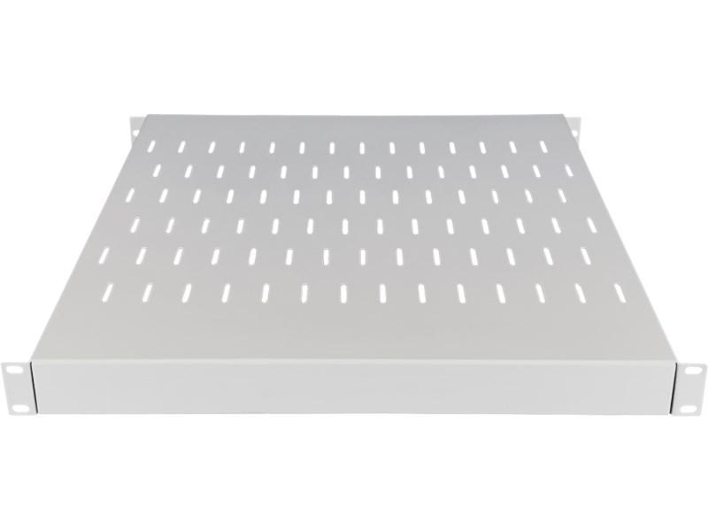 Alantec justerbar 19" hylde 1U 500-900 mm - grå, 4-punkts montering til rackskab