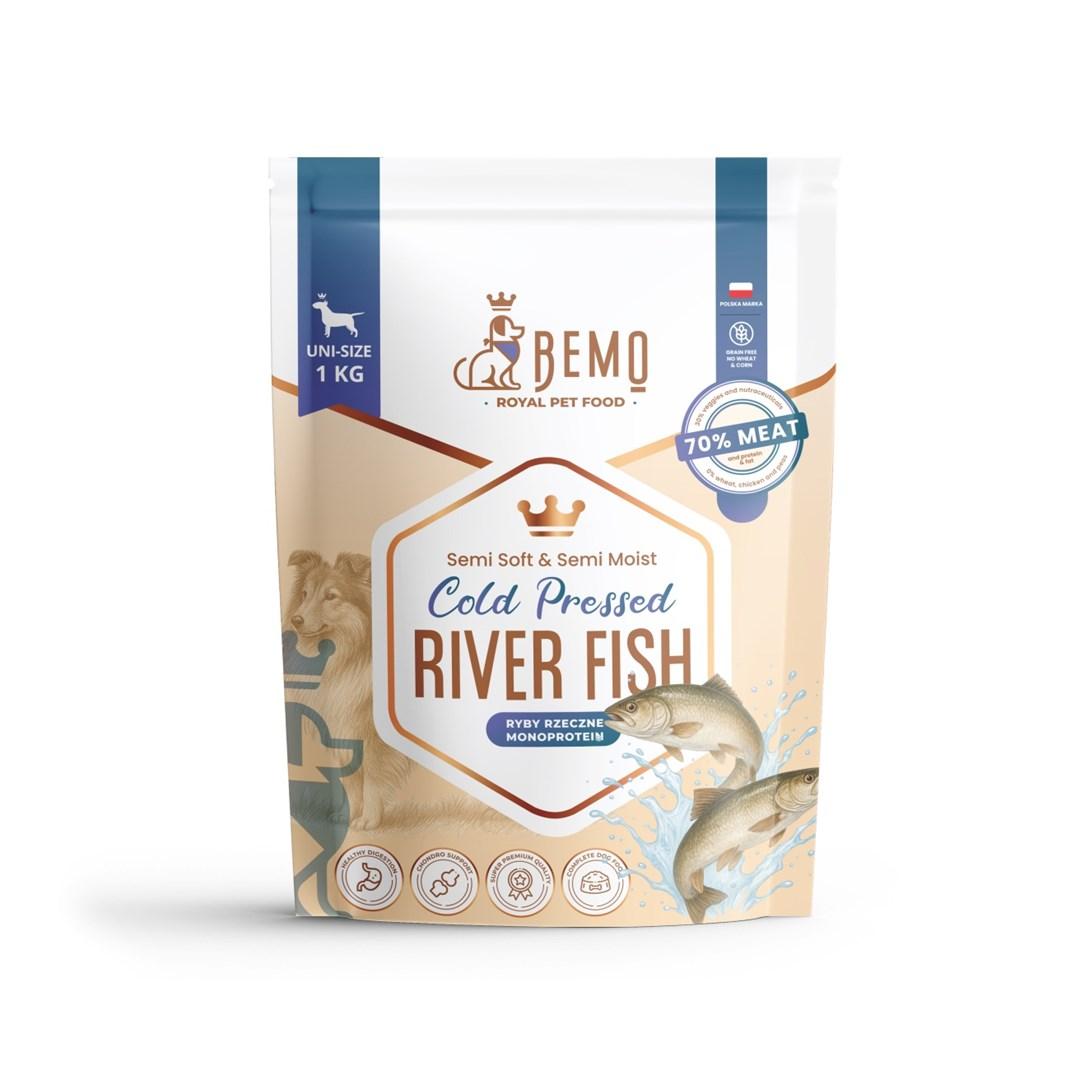 BEMO Cold Pressed River Fish Mono tørfoder til voksne hunde - fisk, kornfrit, 1 kg