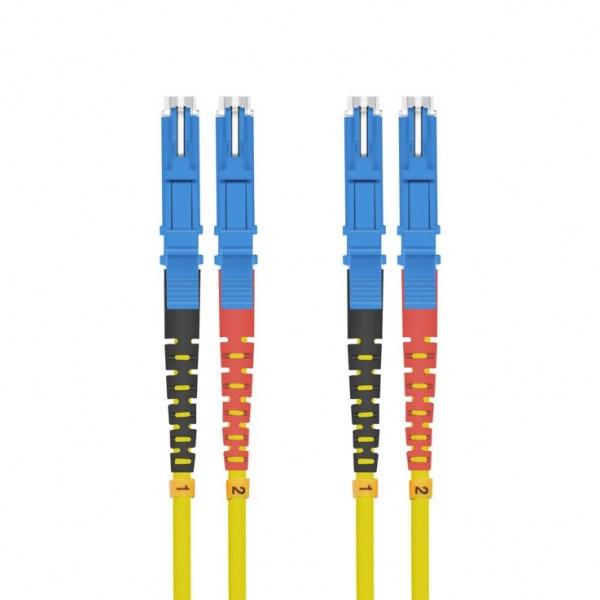 Fiberoptisk OS2 singlemode kabel 3 m med E-2000 (LSH) han - han, gul, fuld duplex