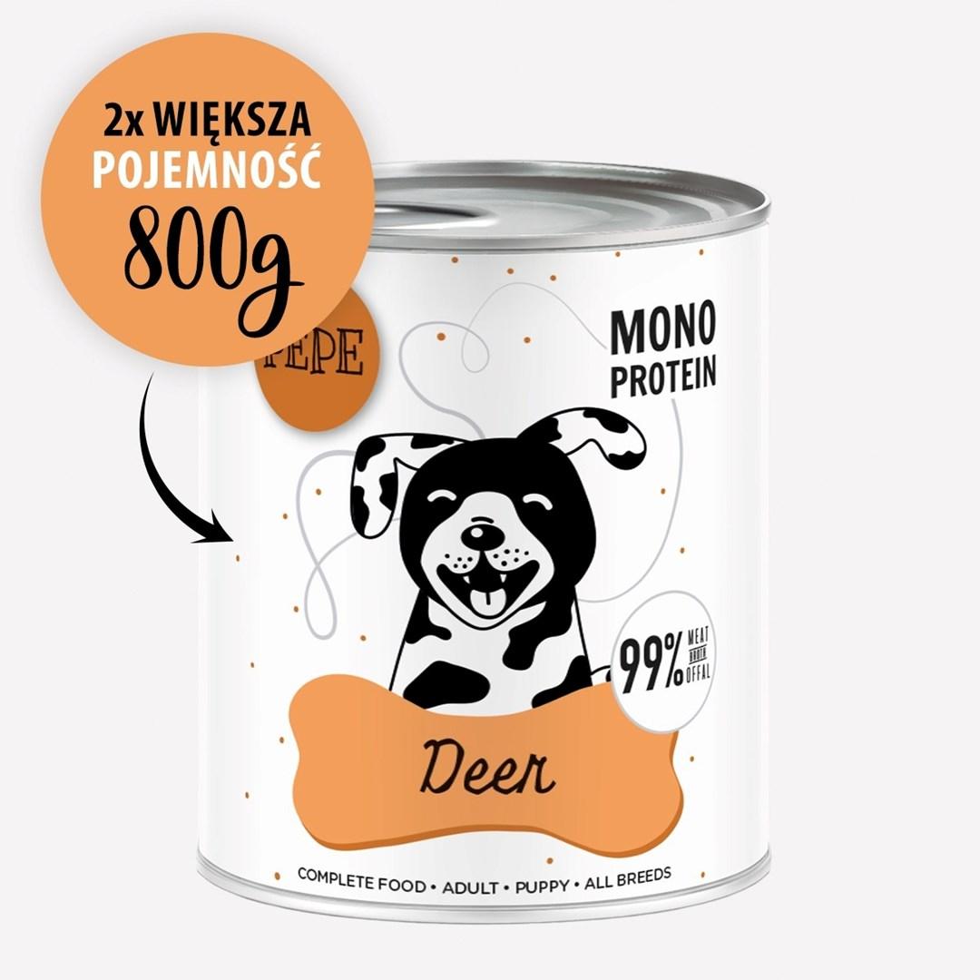PAKA ZWIERZAKA Pepe vådfoder til hund med hjort - monoprotein, kornfrit, 800 g