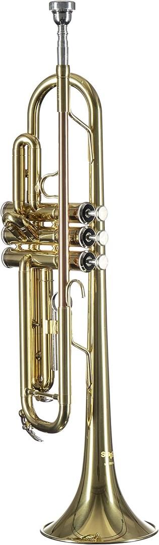 Stagg WS-TR215S Bb-trompet med etui - guldfarvet blæseinstrument