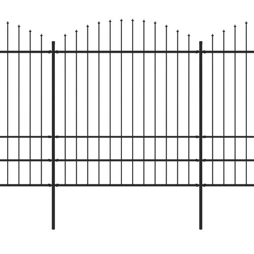 Havehegn med spydtop (1,75-2) x 13,6 m sort stål
