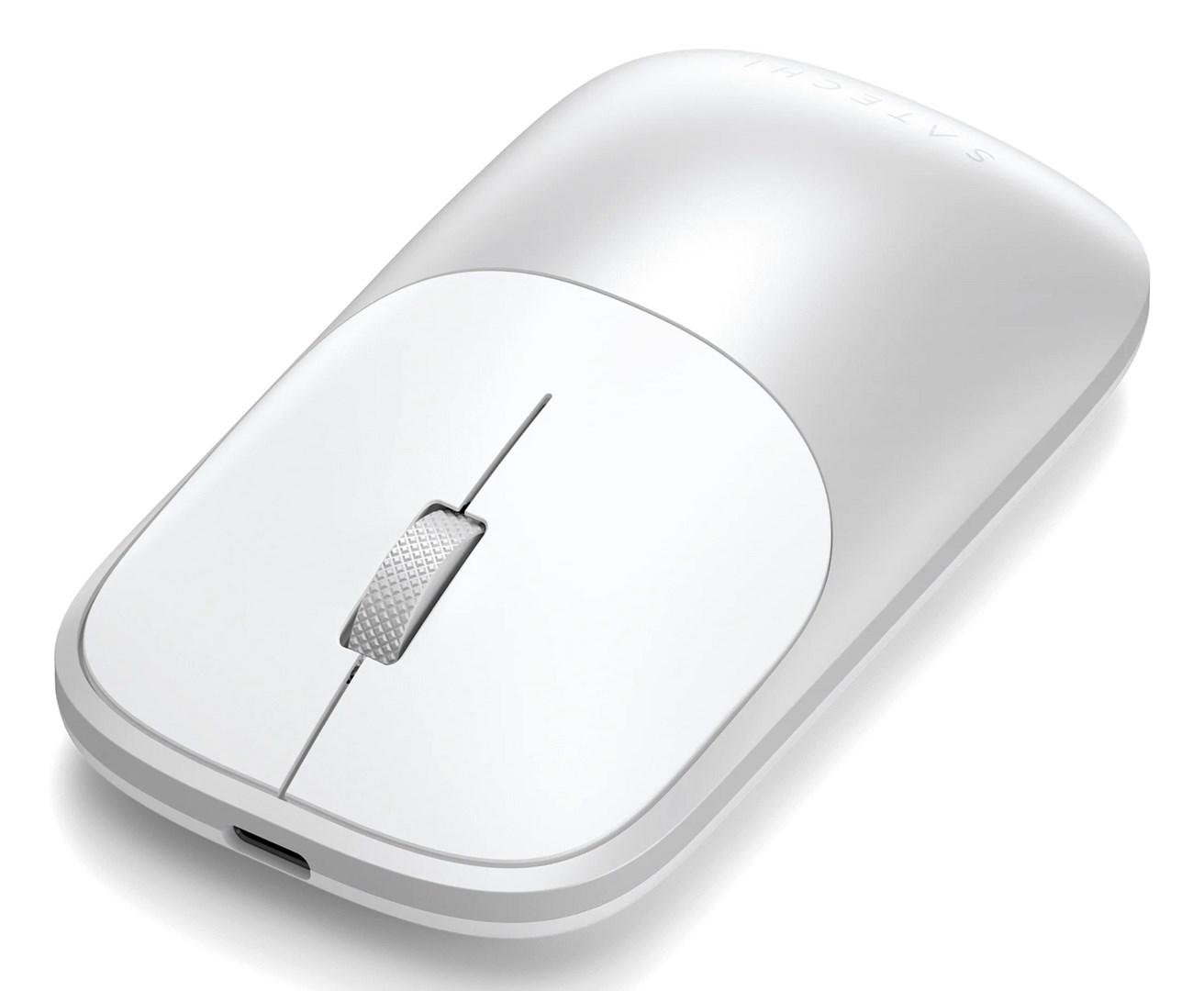 Satechi Slim EX trådløs rejsemus med RF og Bluetooth 5.3 - sølv, ambidekstrøs