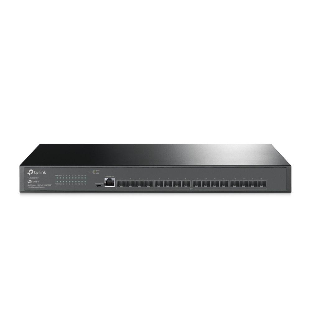 TP-Link JetStream TL-SX3016F 16-port 10GE SFP+ administrerbar switch til rackmontering - sort