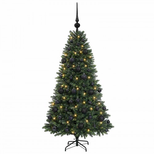 Kunstigt juletræ med kugler 120 cm - 150 LED varm hvid
