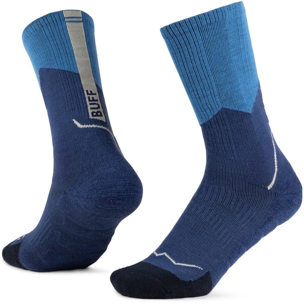 Buff Merino MW Crew Socks MWC1 merinould strømper - blå, unisex, str. L (42-44)