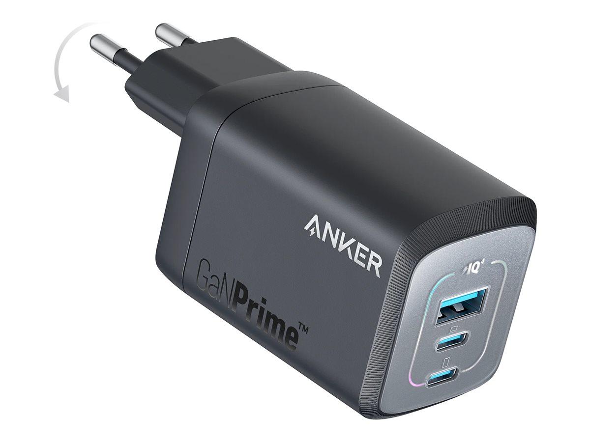 Anker Prime GaN oplader 67 W med 2 x USB-C og USB-A, 100-240 V, EU-stik