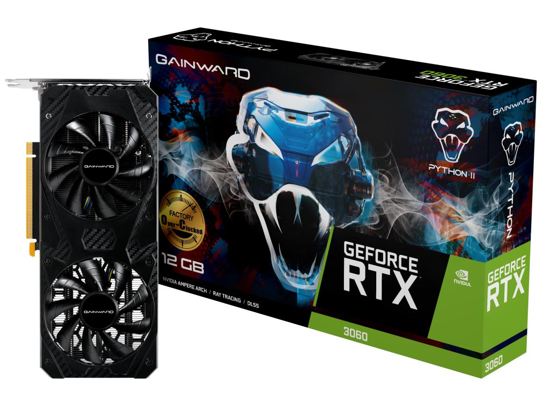 Gainward GeForce RTX 3060 Python II OC 12 GB GDDR6 grafikkort med PCI Express 4.0 og HDMI 2.1