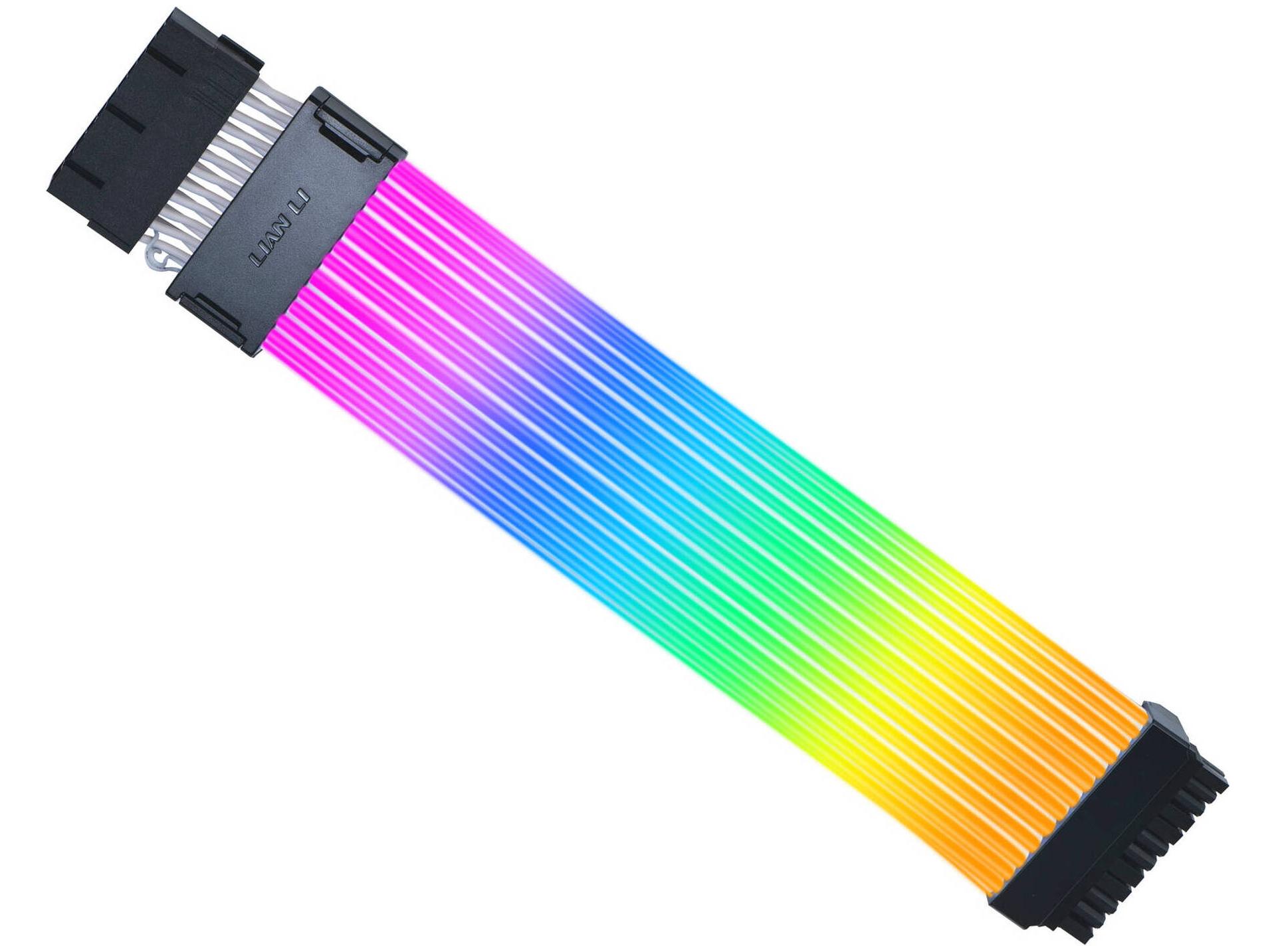 Lian Li Strimer Wireless, 24 pin, Sort, Transparent, Silikone, Termoplastisk elastomer (TPE), 0,26 m, 1 stk