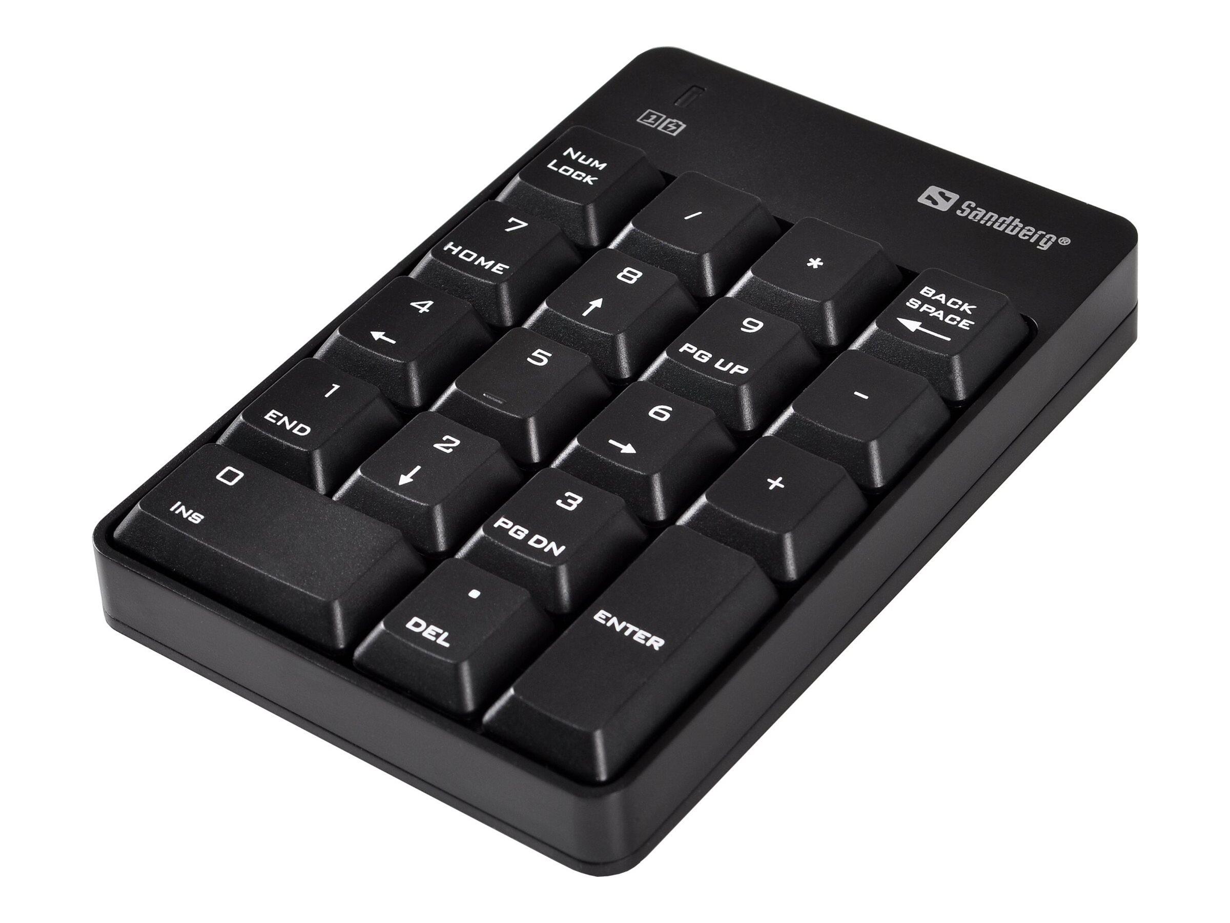 Sandberg Wireless Numeric Keypad 2 - trådløst numerisk tastatur med USB-modtager, 2,4 GHz