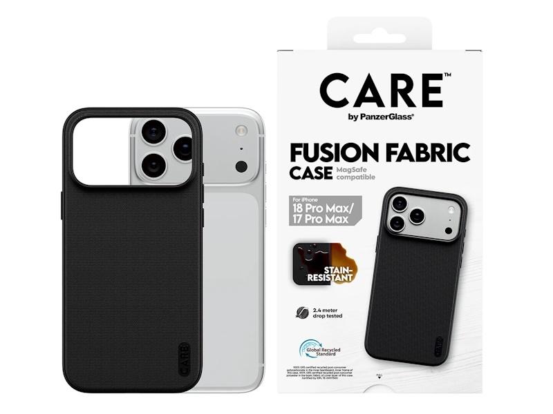 CARE by PanzerGlass Fusion Fabric Case Beskyttelsescover til iPhone 18 Pro Max, iPhone 17 Pro Max Sort