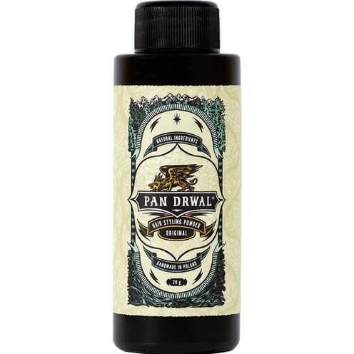 PAN DRWAL Original hårstylingpudder 20 g til mænd med panthenol og duft af mynte og eukalyptus