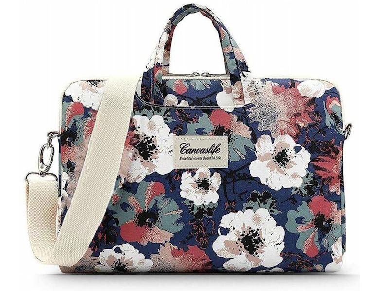 Canvaslife Briefcase bæretaske til notebook 15-16" - Blue Camellia Pattern