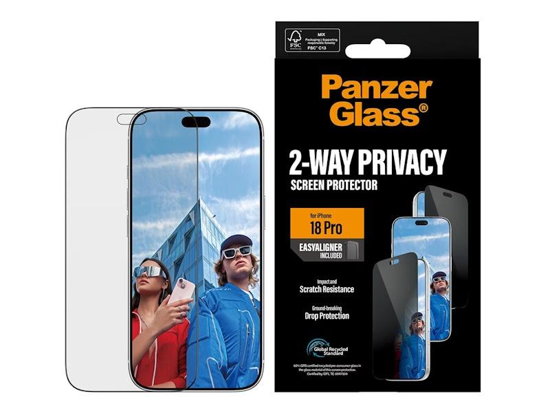 PanzerGlass 2-Way Privacy Screen Protector Apple iPhone 18 Pro | Ultra-Wide Fit w. EasyAligner