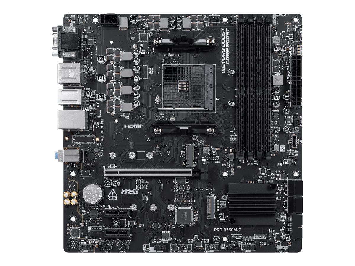 MSI PRO B550M-P - motherboard - micro ATX - Socket AM4 - AMD B550 Bundkort - AMD B550 - AMD AM4 - DDR4 RAM - Micro-ATX