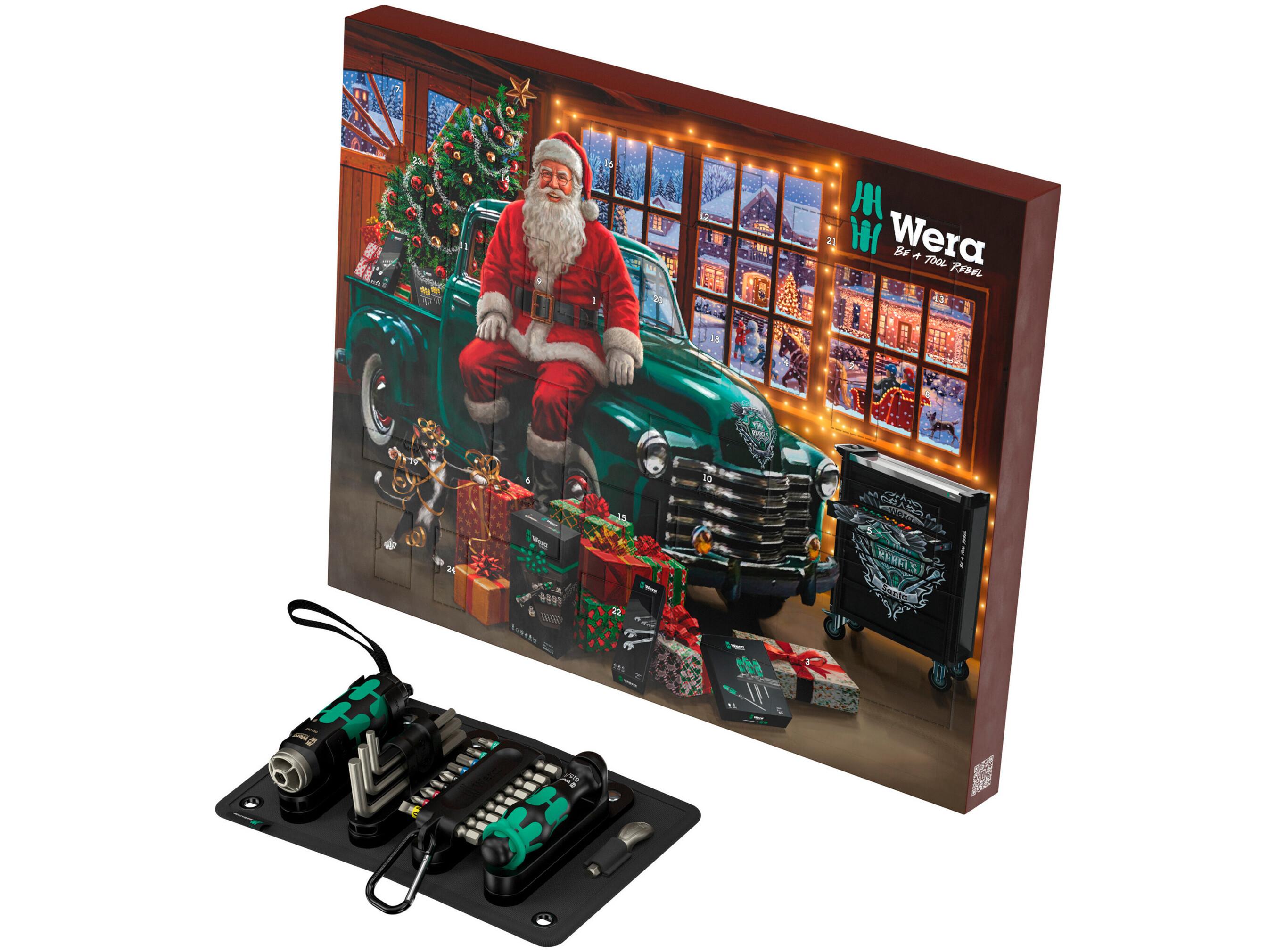 Wera værktøjs-adventskalender 2026 - 24 dele med Flashdriver og bit-sæt