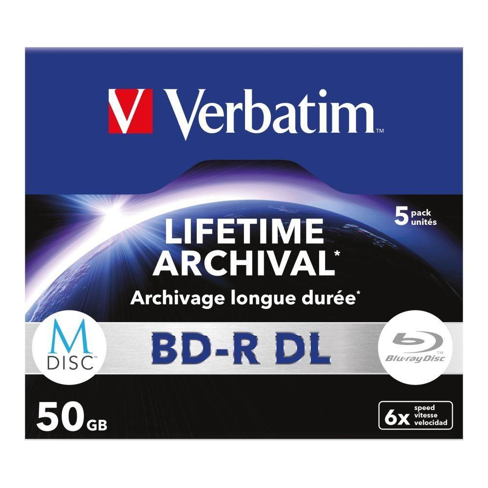 Verbatim M-Disc - 5 x BD-R DL - 50 GB 6x - sølvmatteret - cd-boks
