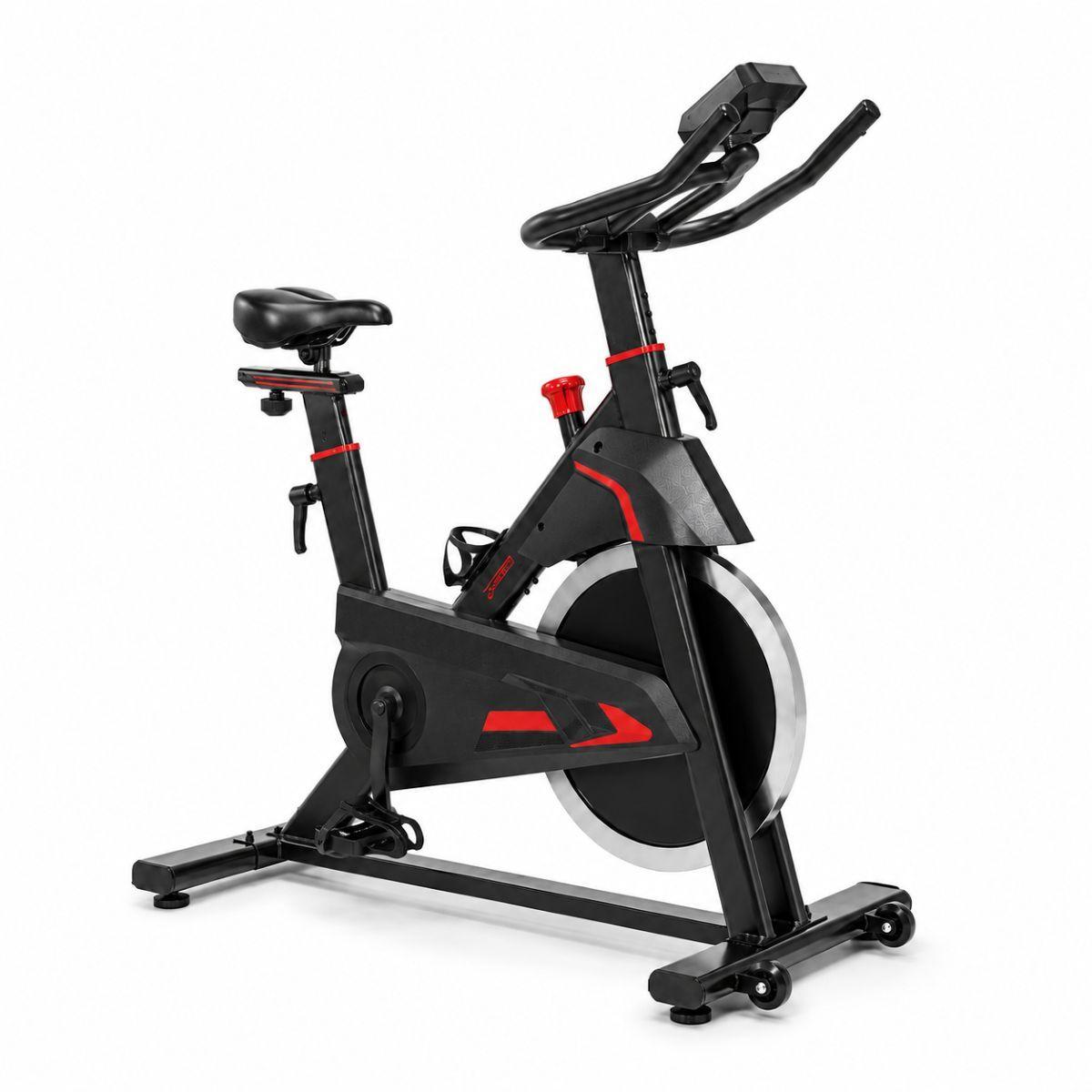 Stationær cykel ALB-9327 med digital skærm, pulsmåling og 22 kg svinghjul (OUTLET B)