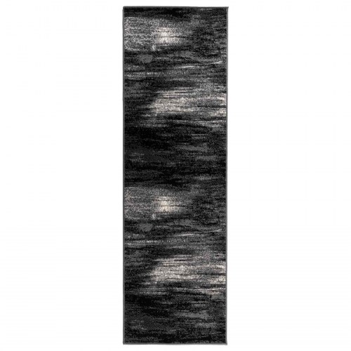 Løbertæppe FLORNES - sort 67 x 200 cm