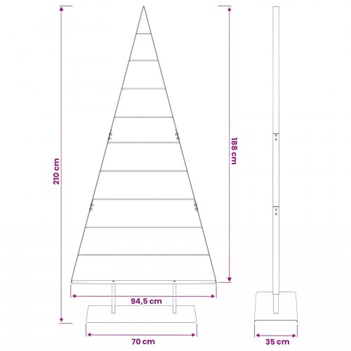 Metaljuletræ KUOPIO 210 cm - hvid
