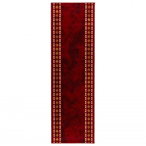 Løbertæppe FLORNES vævet rød 80 x 200 cm