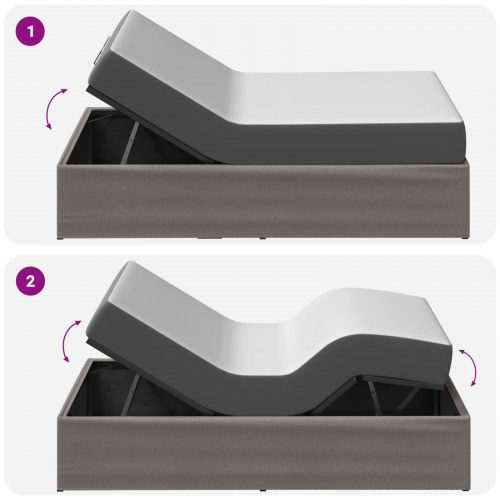 Elektrisk elevationsramme gråbrun 200 x 100 x 33,5 cm