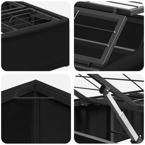 Elektrisk justerbar sengeramme - sort 200 x 90 x 33,5 cm