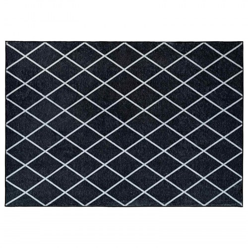 Gulvtæppe ORIZ sort diamantmønster 160 x 230 cm